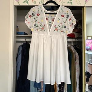 Embroidered white summer dress